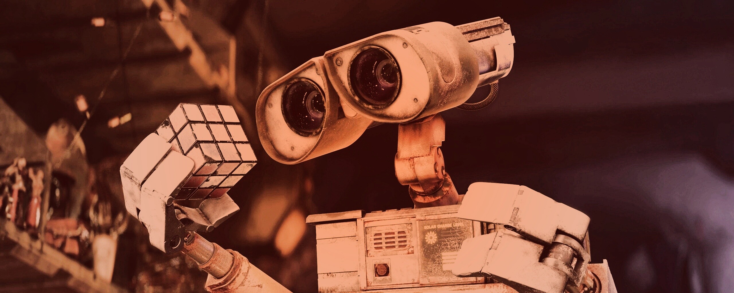 Валли и кубик Рубика обои