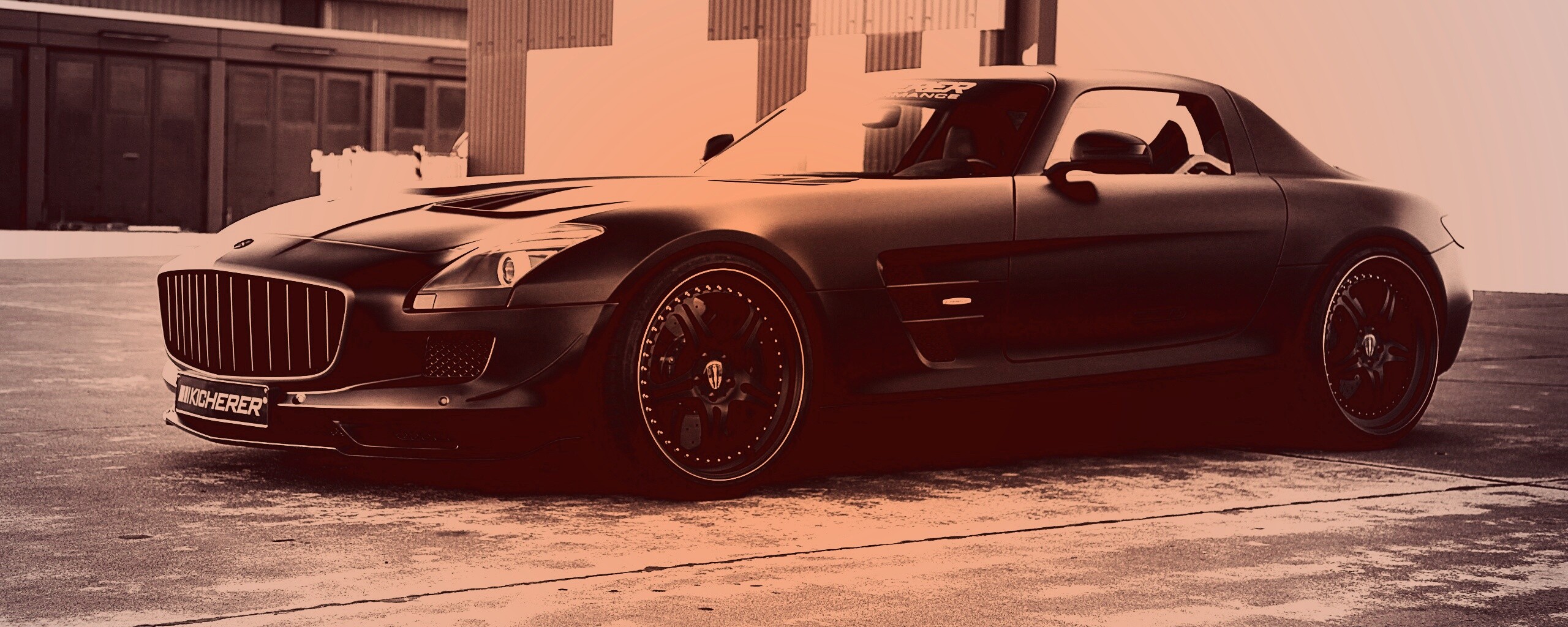 Черный спорткар обои