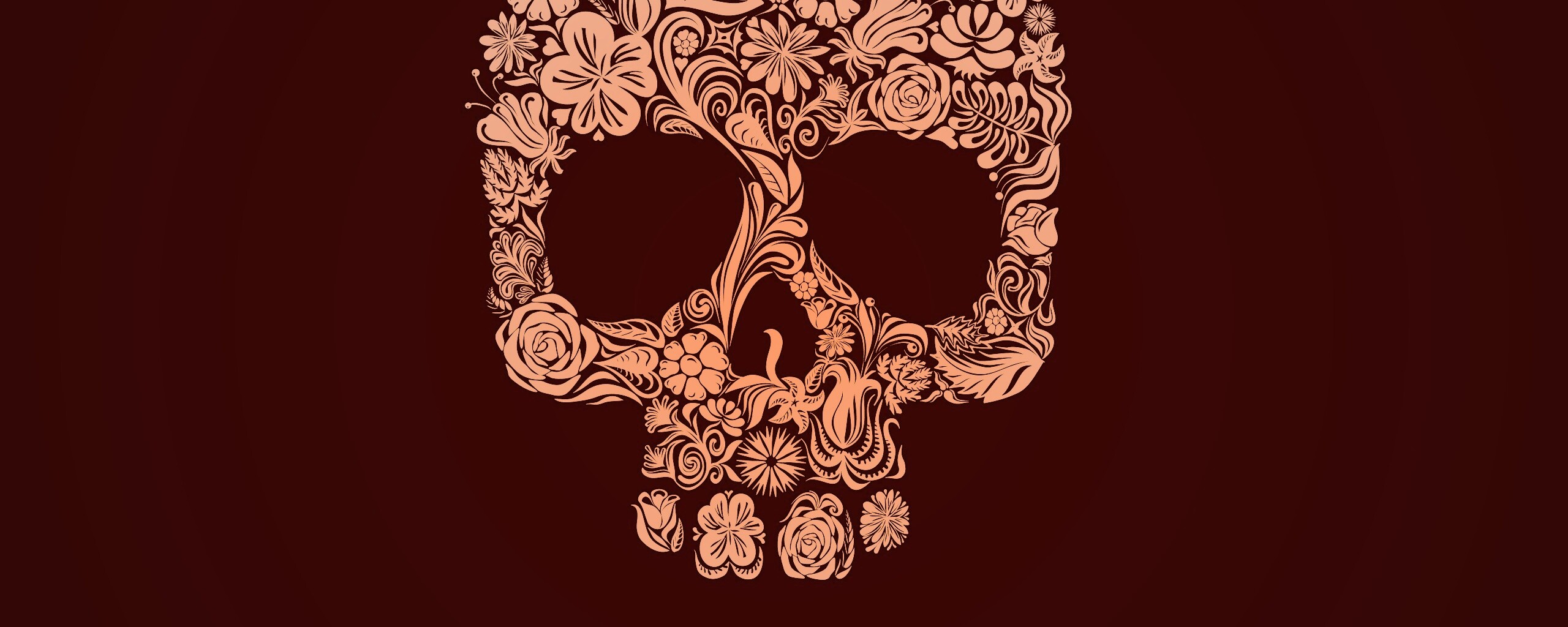 Череп из векторных цветов обои