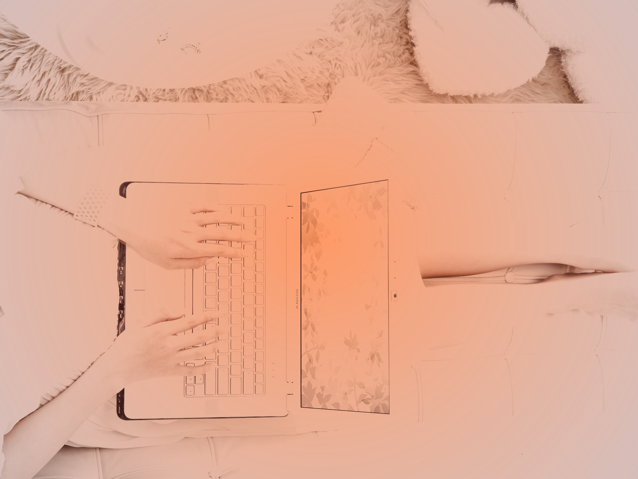 Девушка с ноутбуком vaio обои