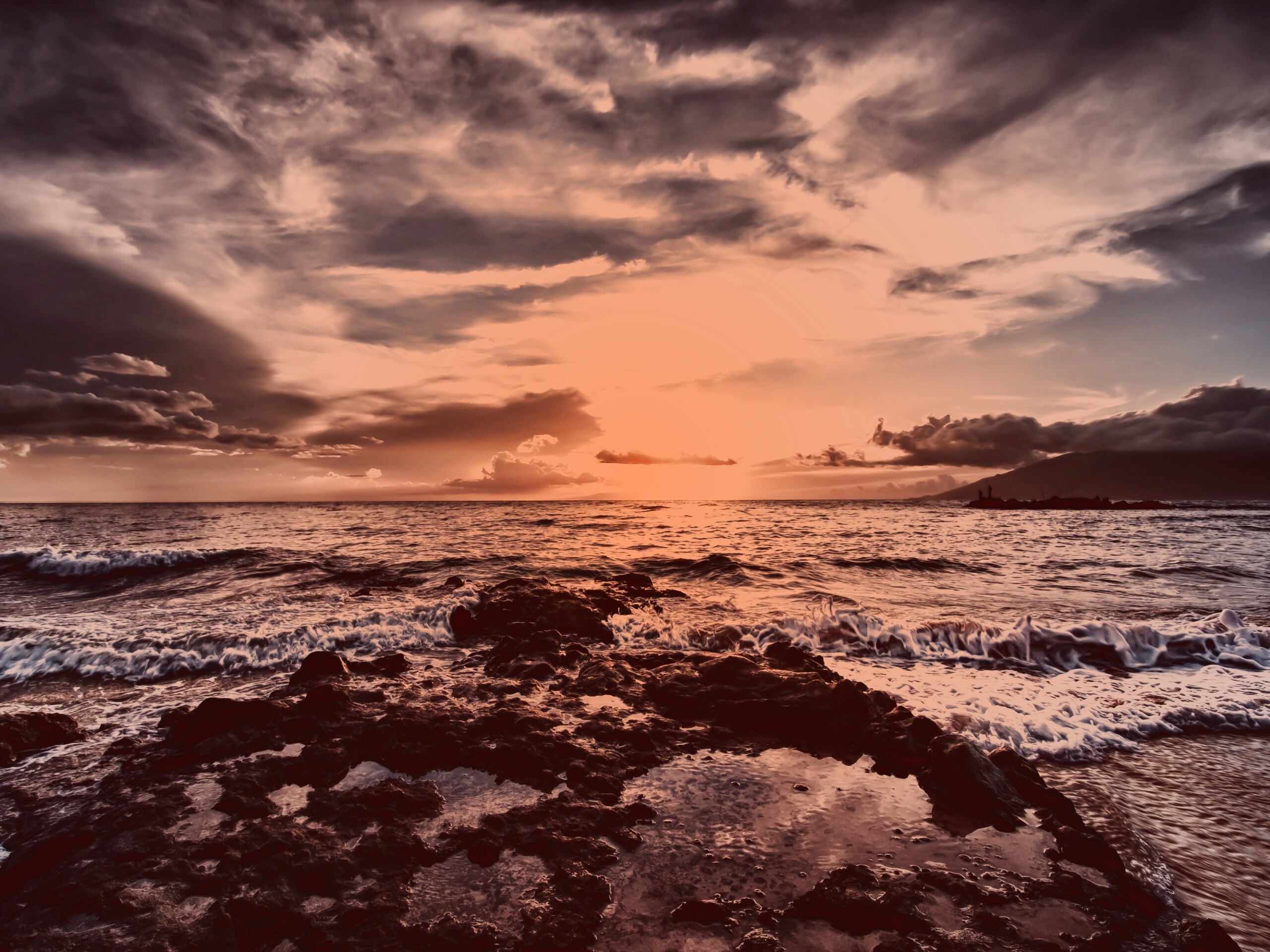 Закат на море обои