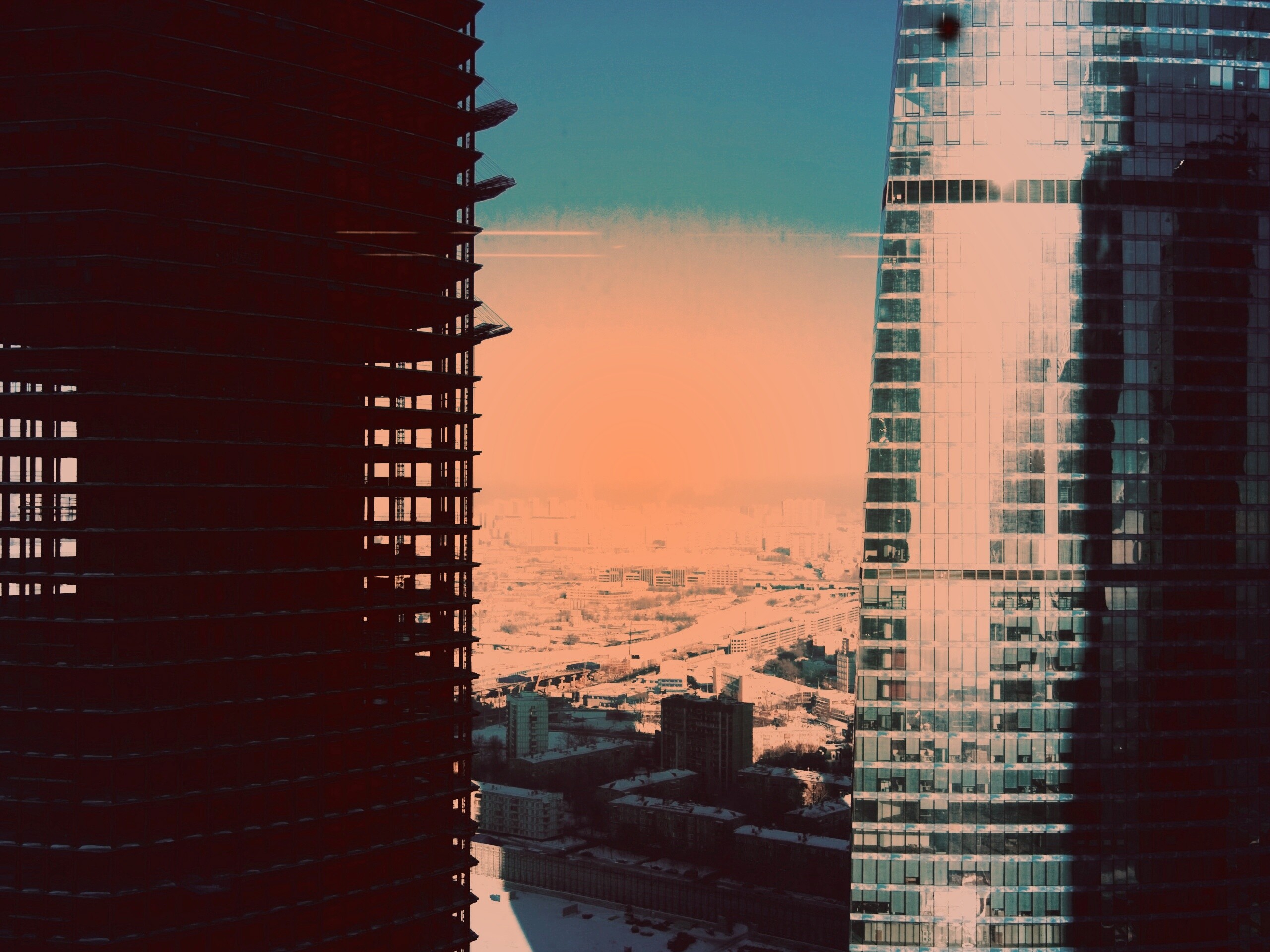 Строительство небоскреба в Москве обои