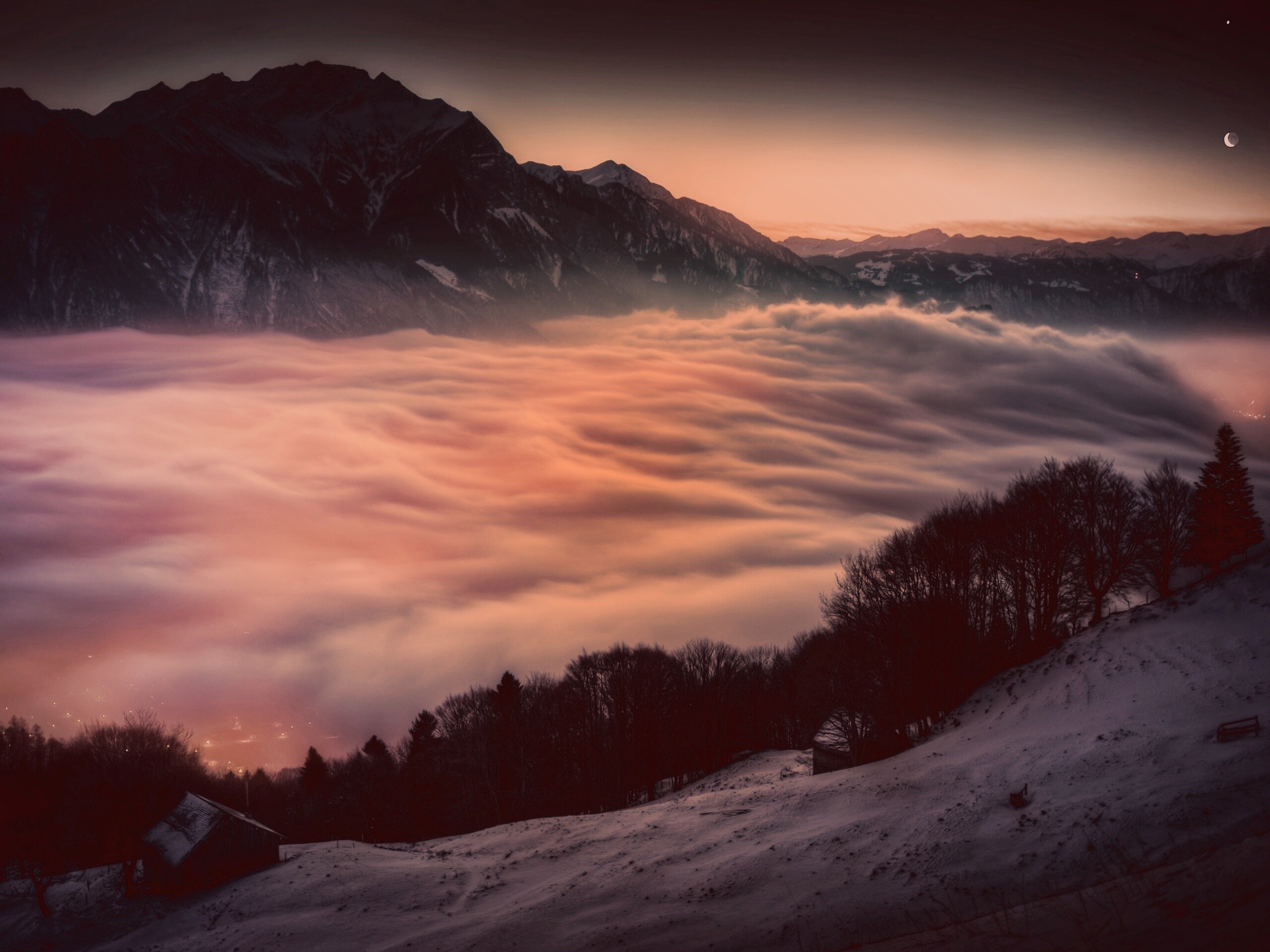 Туман в долине обои