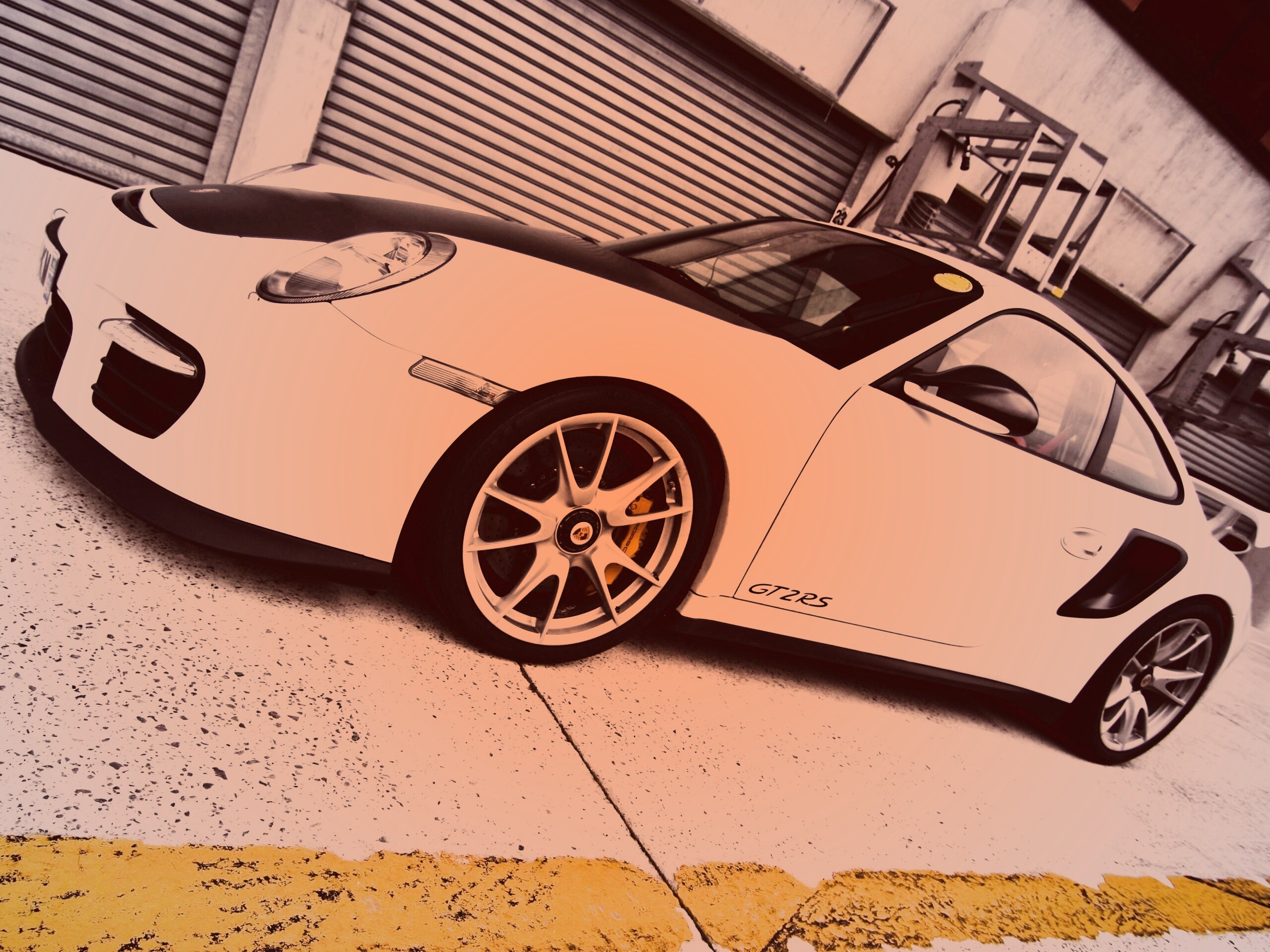 Белый порше обои