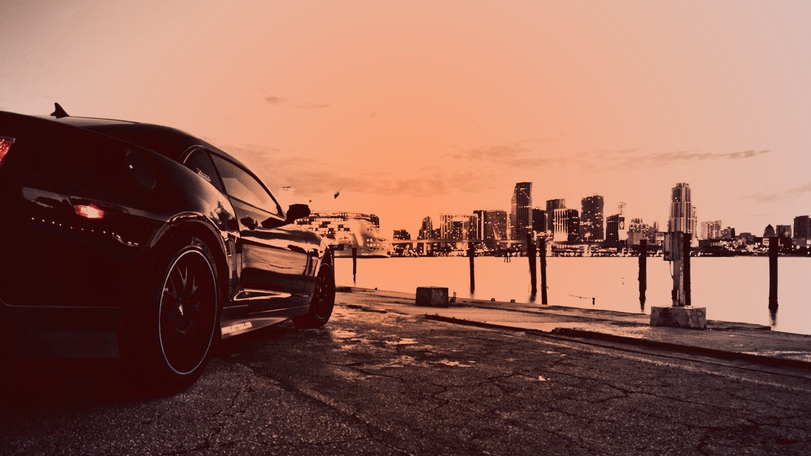 Черный спорткар обои