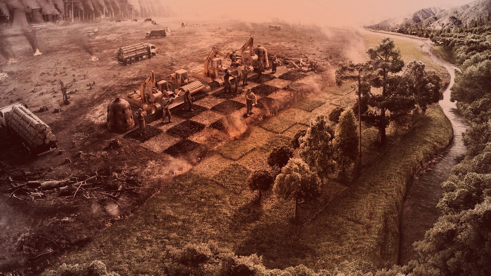 Цивилизация против природы обои