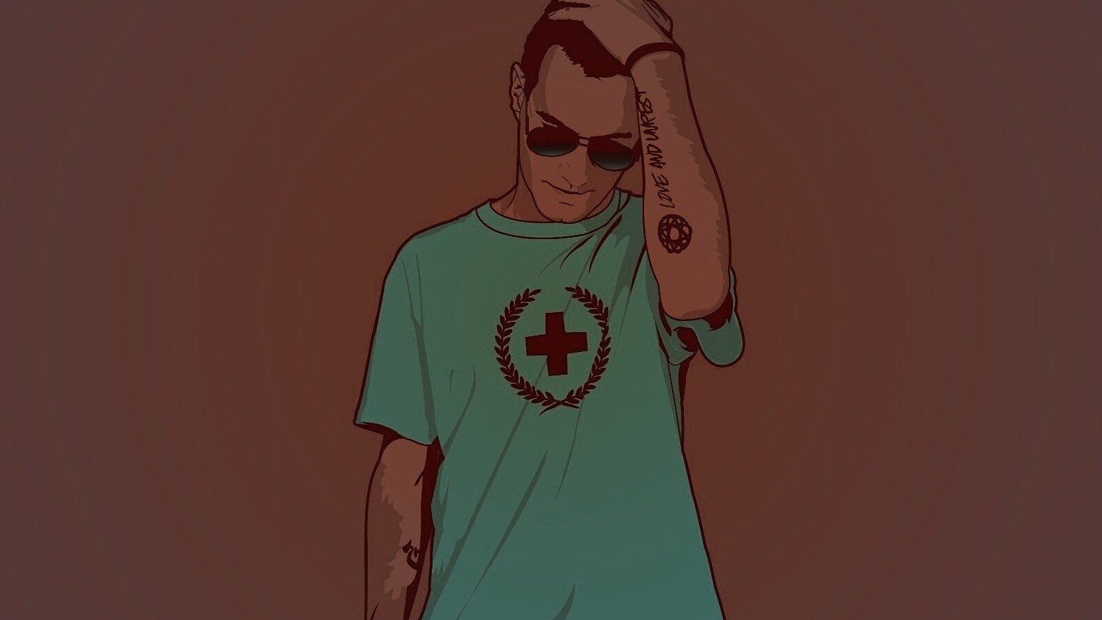 Парень в голубой футболке обои