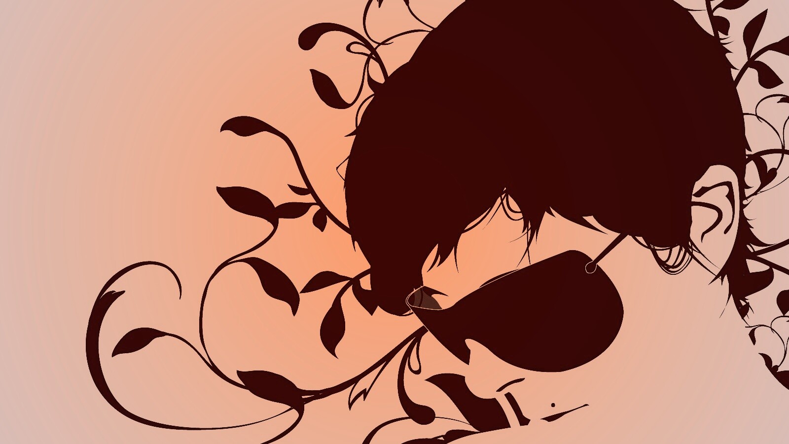 Парень на фоне узора обои