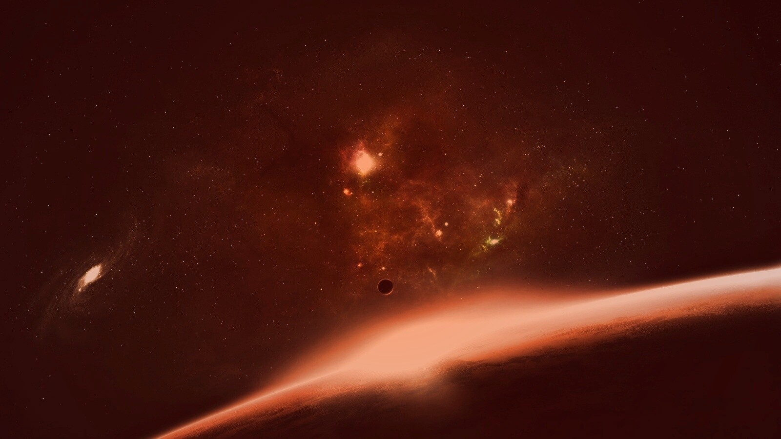 Восход в космосе обои