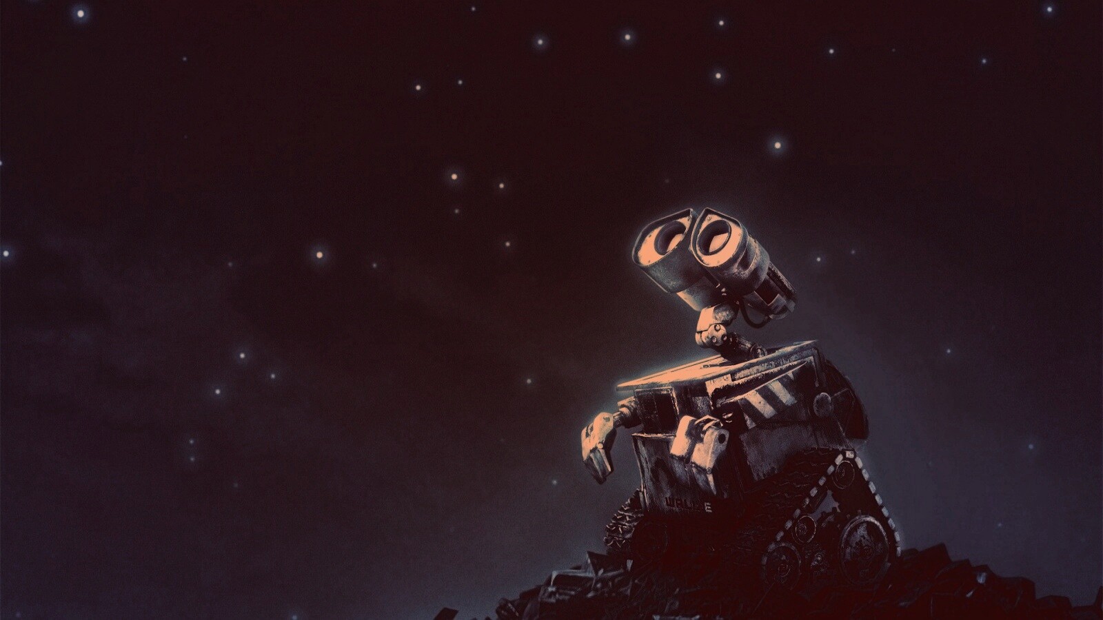 Валли смотрит на звезды обои