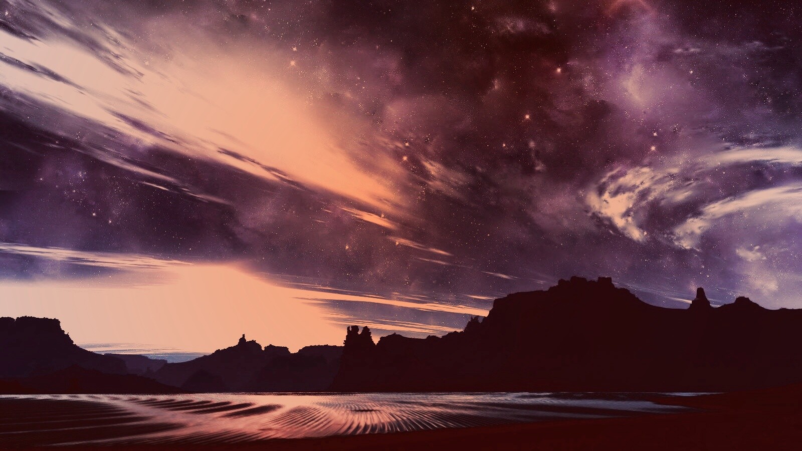 Ночное звездное небо обои