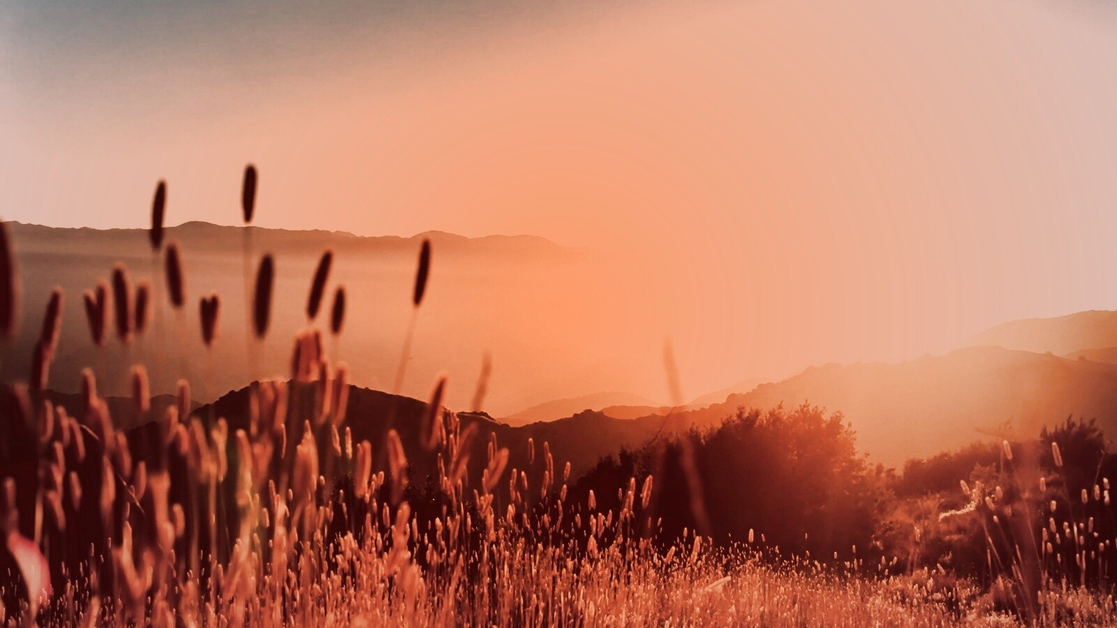 Восход над холмами обои