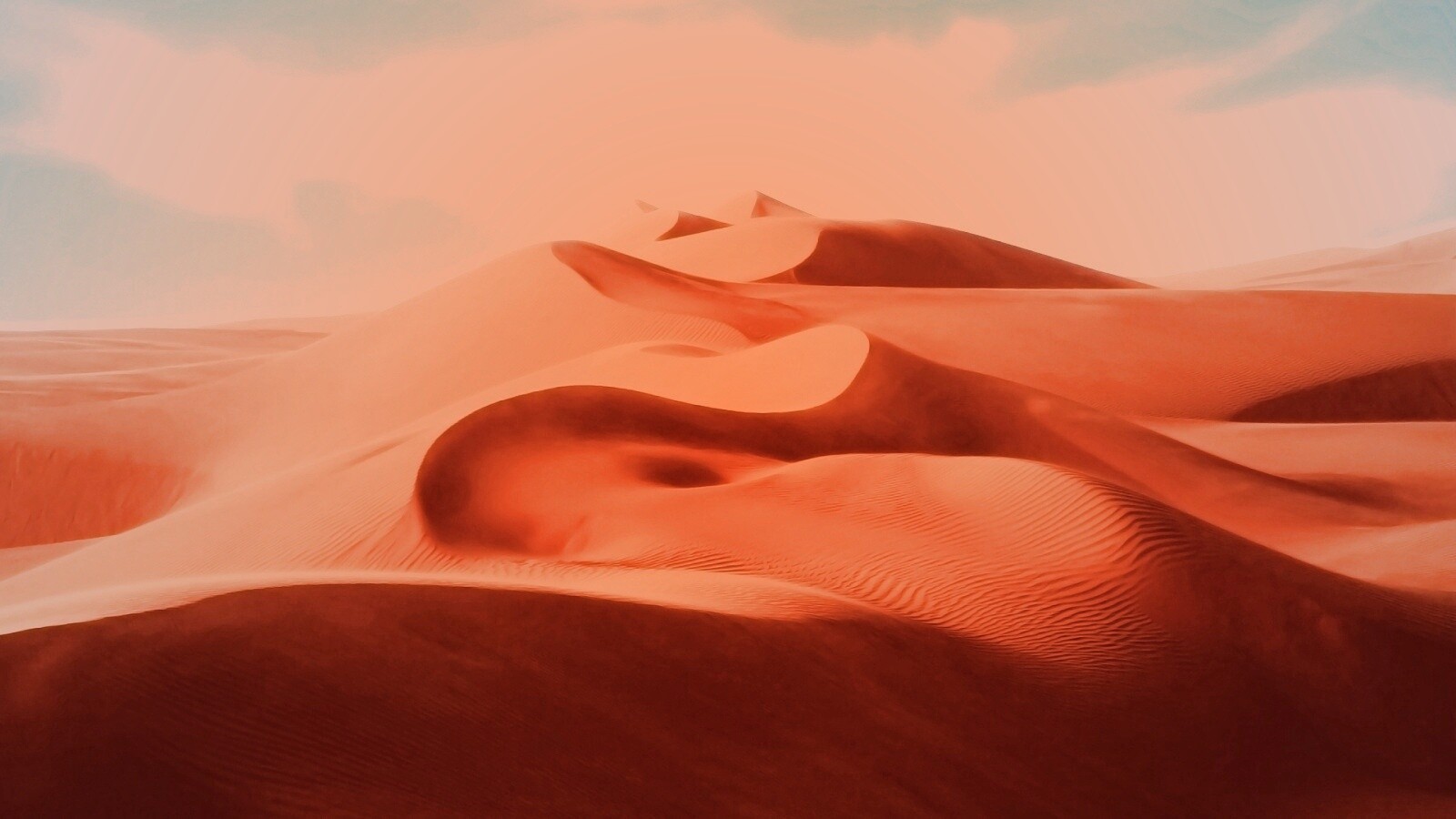 Волнистые барханы обои