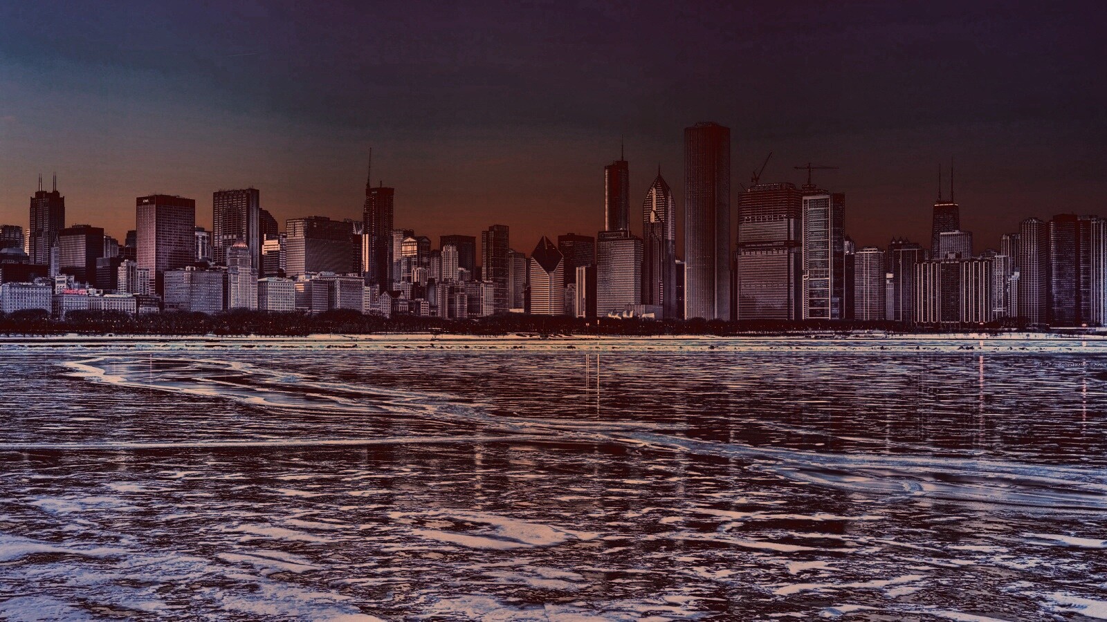 Зима в мегаполисе обои