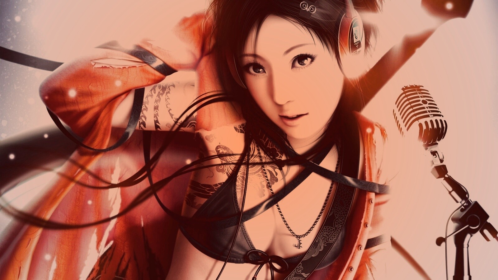 Поющая японка обои