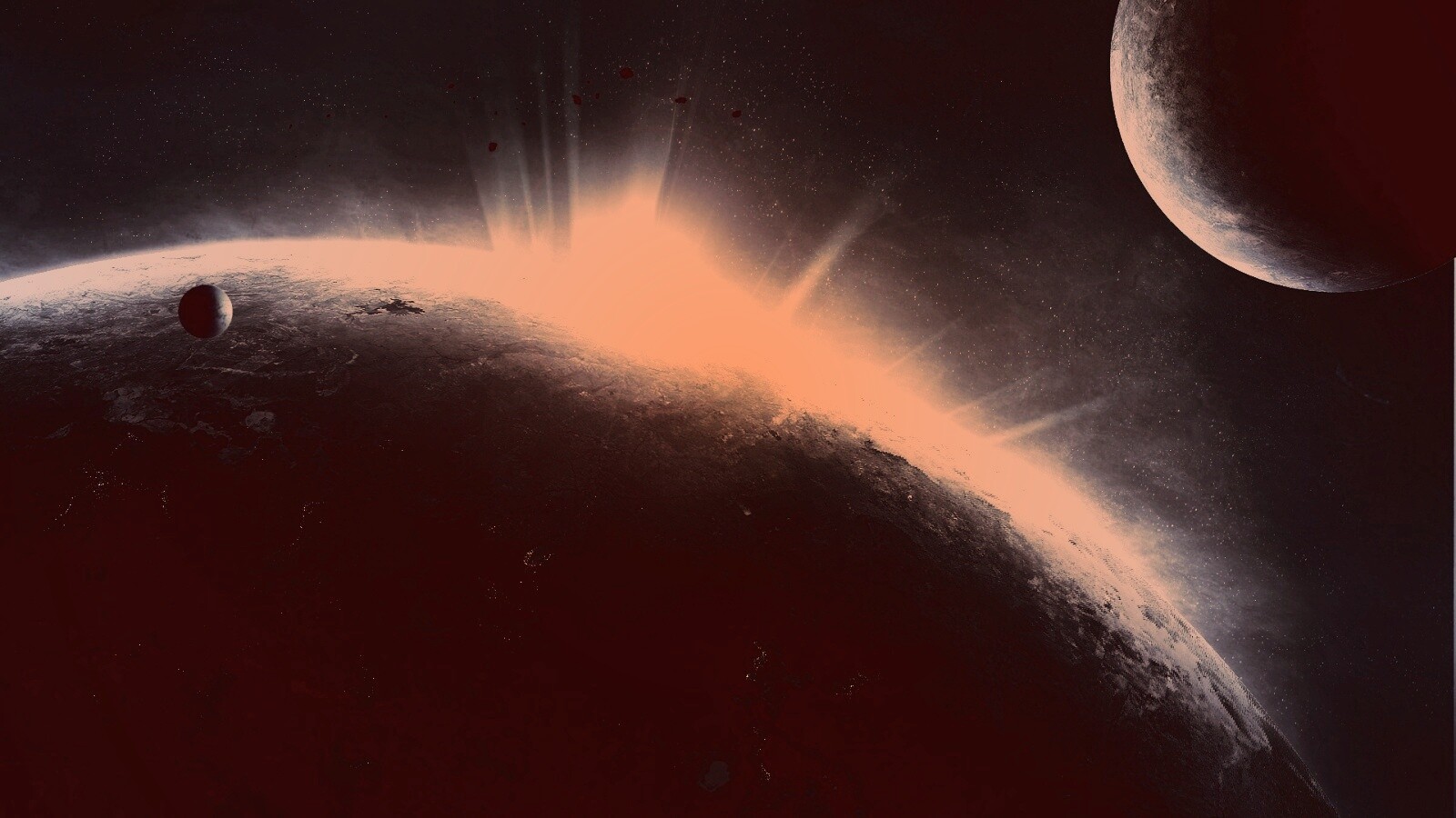 Восход над планетой обои