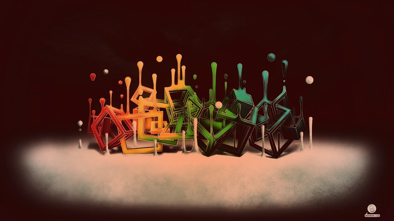 Цветные переплетающиеся кубы обои