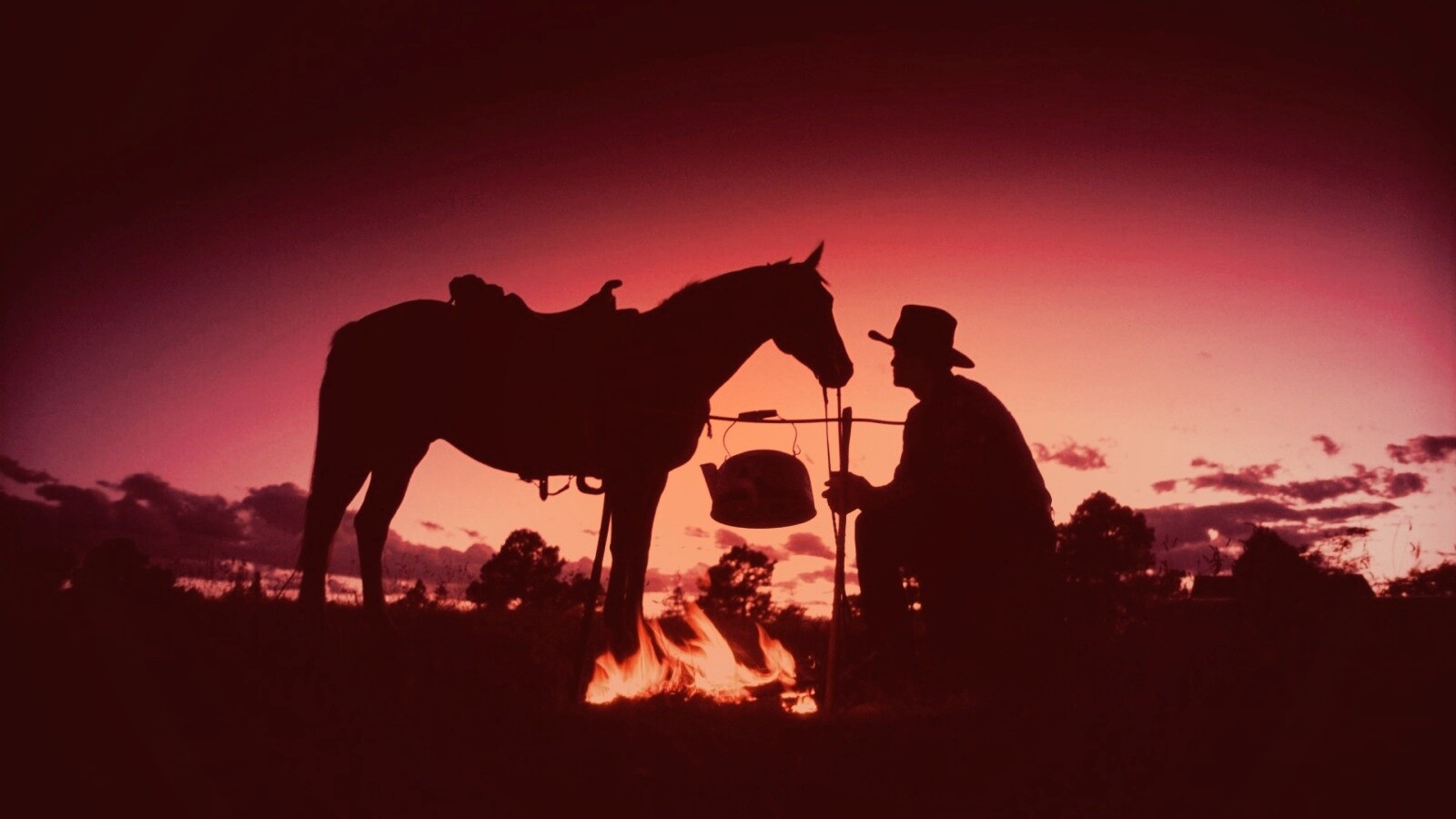 Ковбой на привале обои