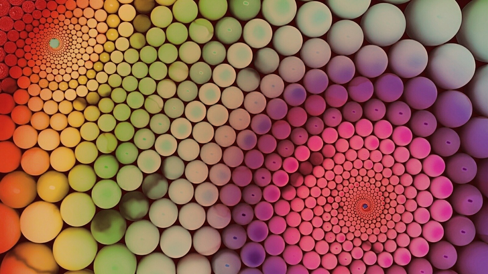 Радужные спирали из шариков обои