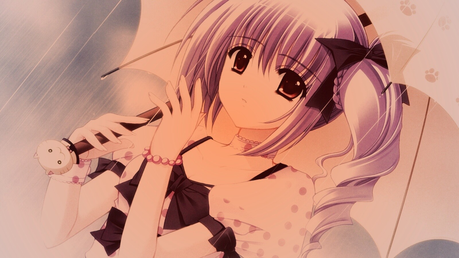 Девочка с зонтиком обои