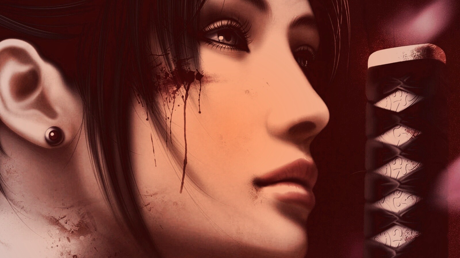 Японка с катаной обои