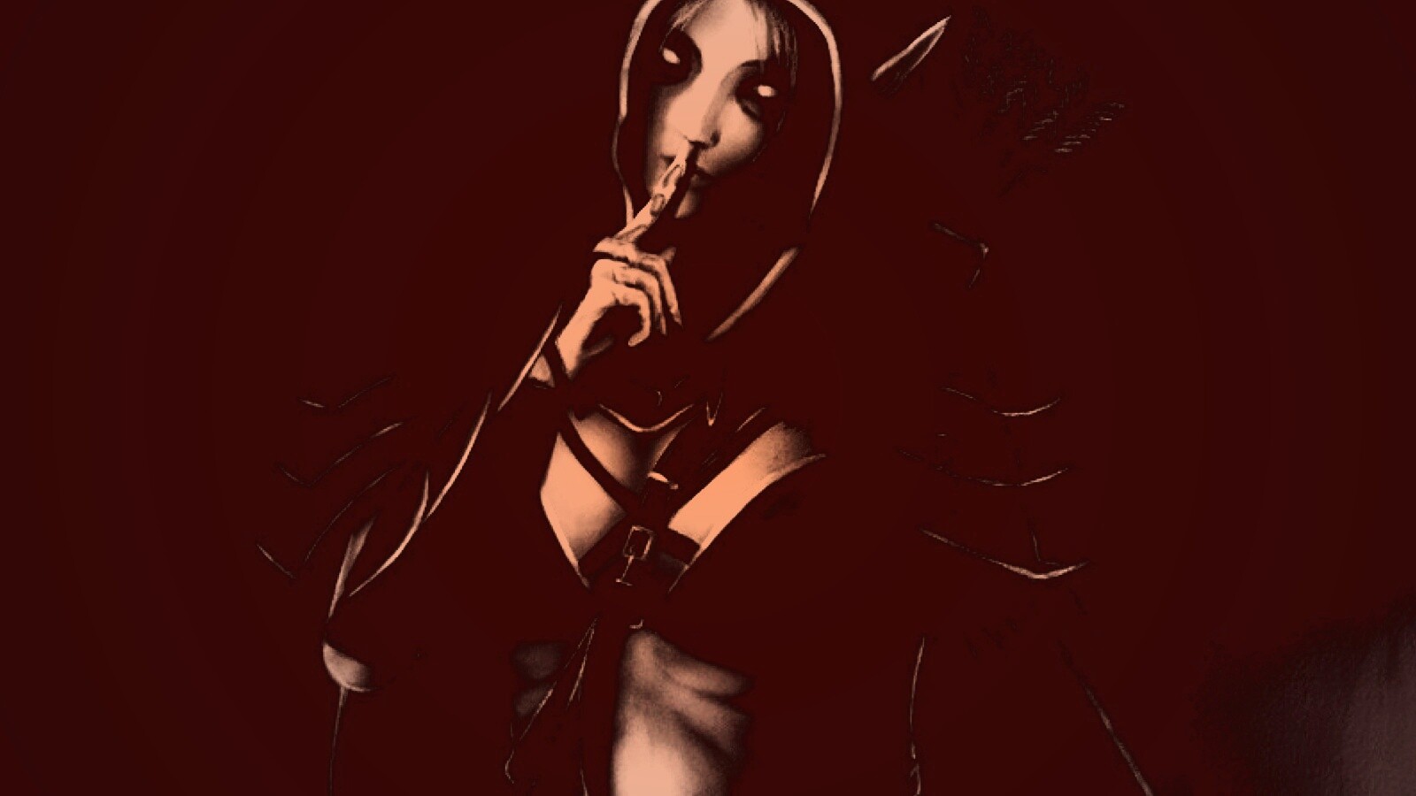 Ночная эльфийка призывает к тишине обои