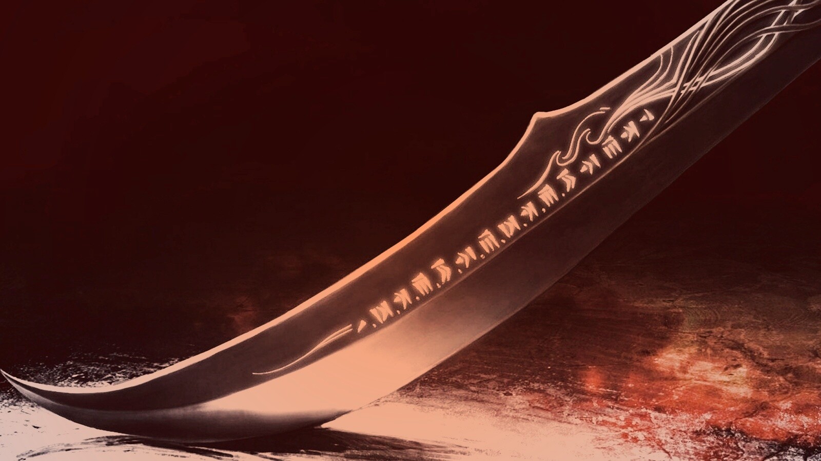 Клинок с магическими рунами обои