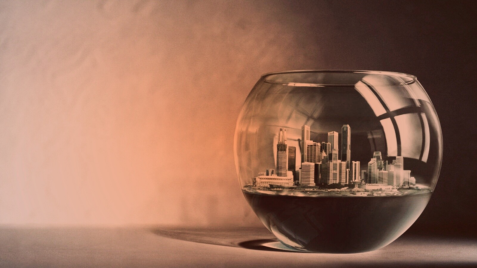 Город в аквариуме обои