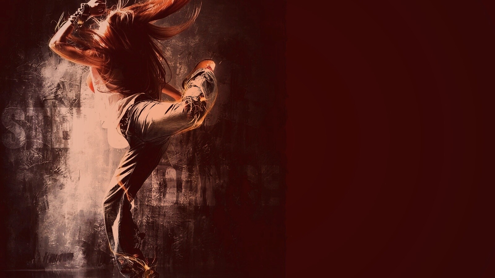 Девушка в диком танце обои