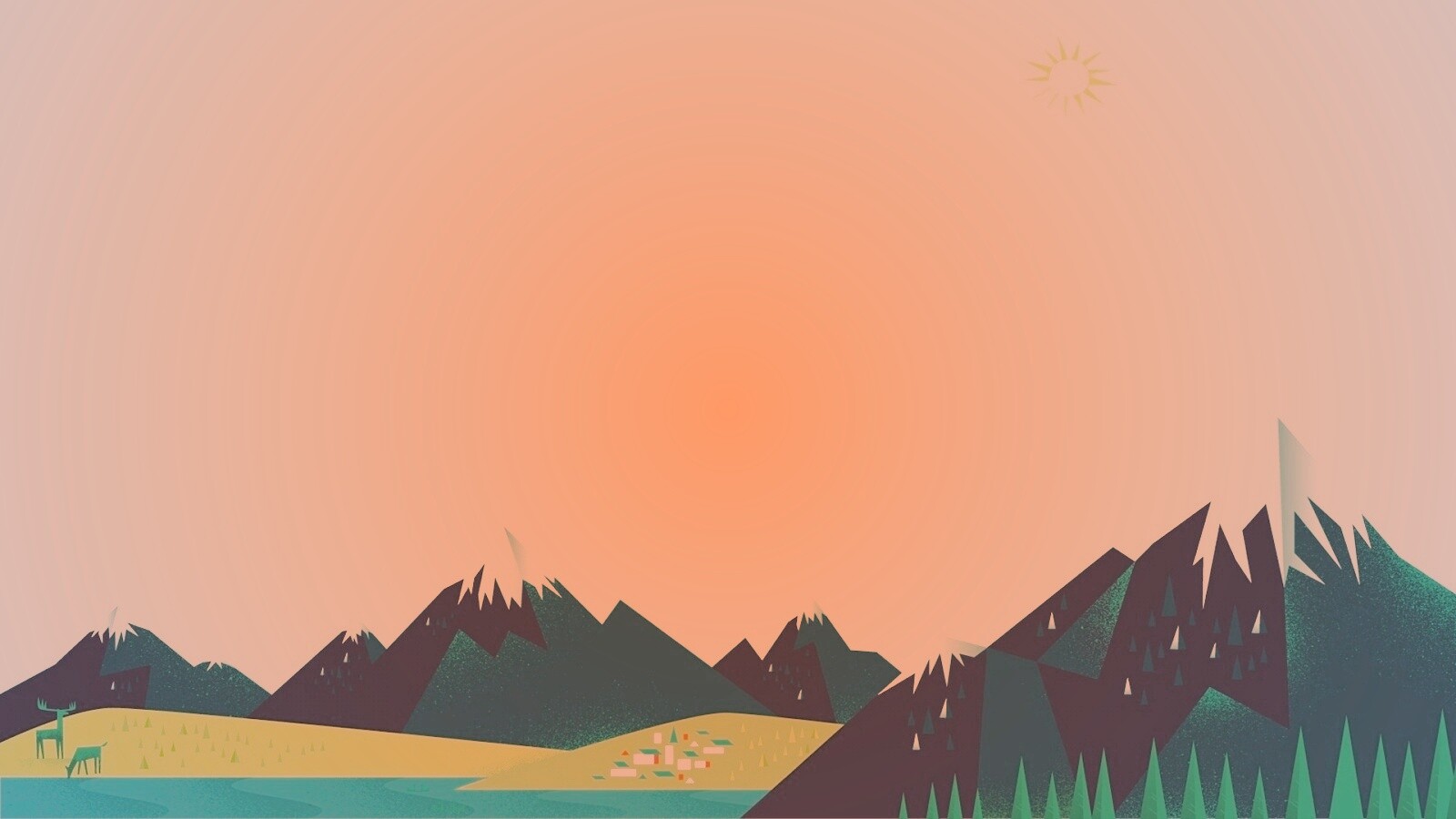 Векторный пейзаж обои