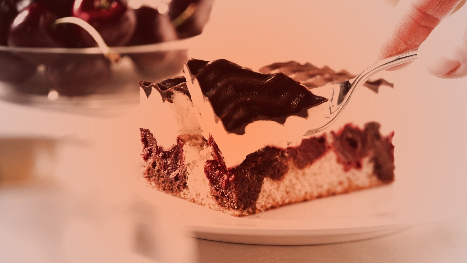 Вишневое пирожное обои