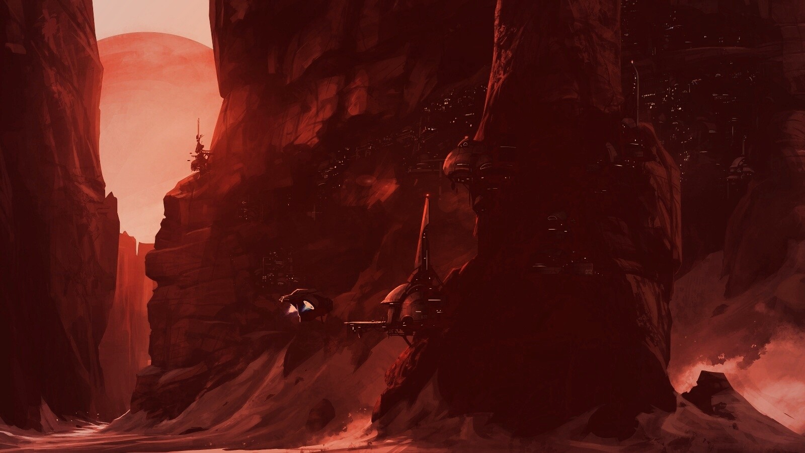 Красные горы обои