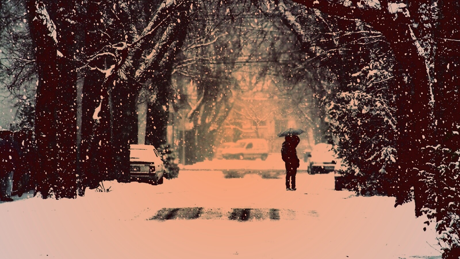 Зимняя улица обои