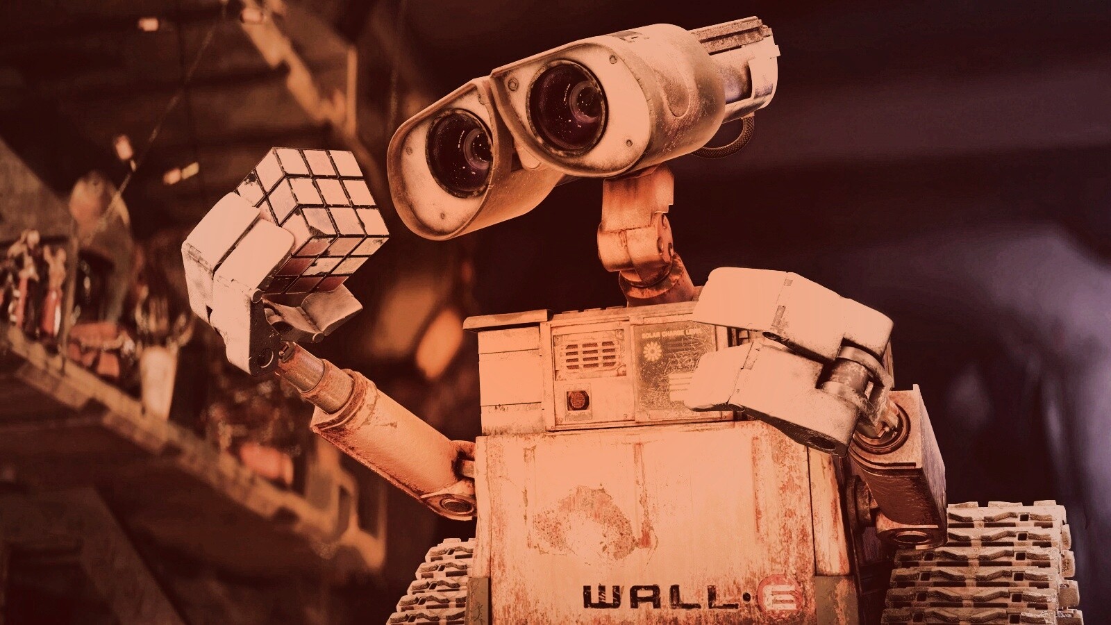 Валли и кубик Рубика обои