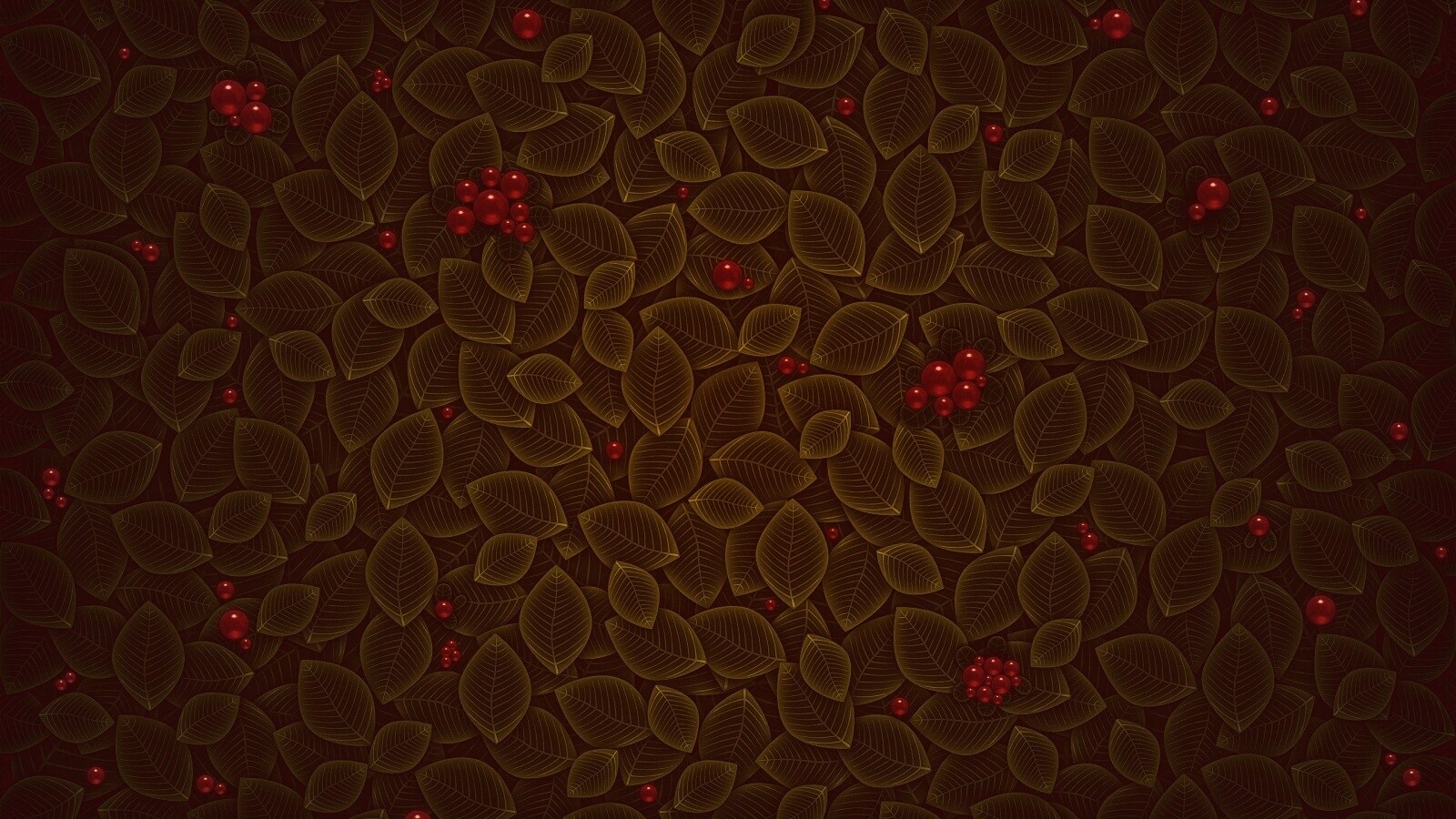 Векторные листья с ягодами обои