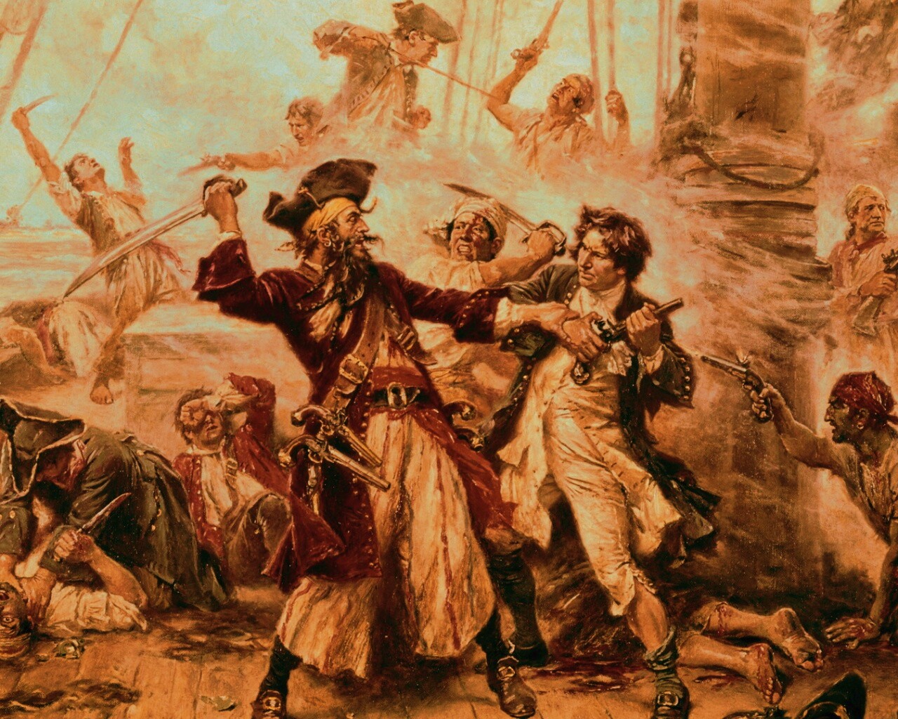 Бой с пиратами обои