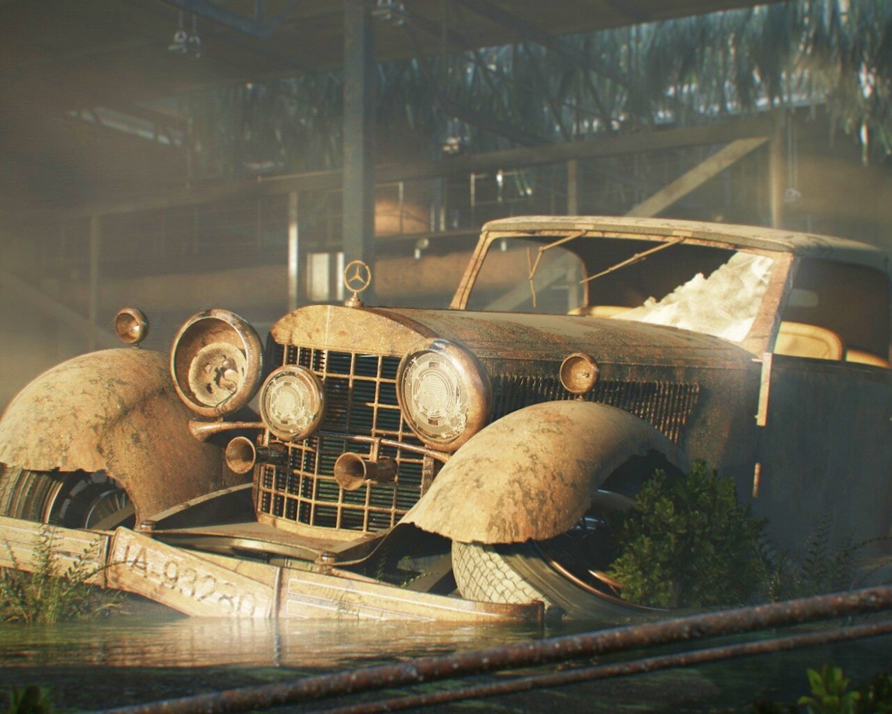 Гниющий ретро мерседес обои