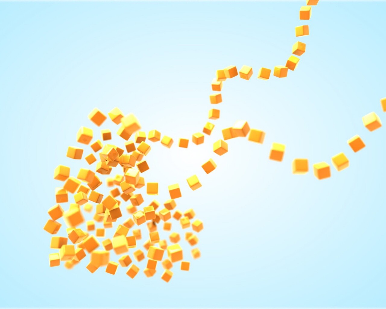 Сердце из кубиков обои