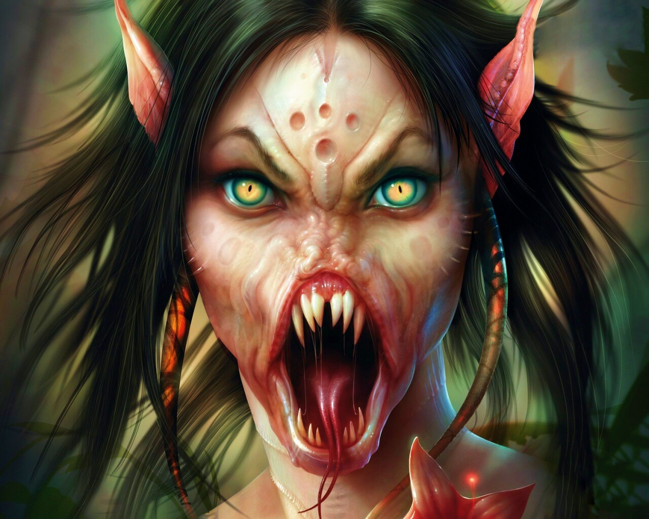 Эльфийка монстр обои