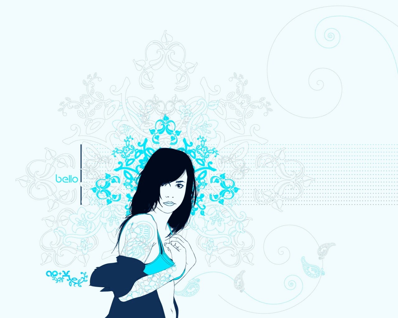 Векторная девушка обои