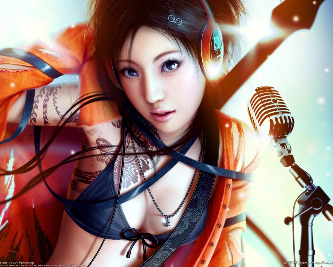 Поющая японка обои