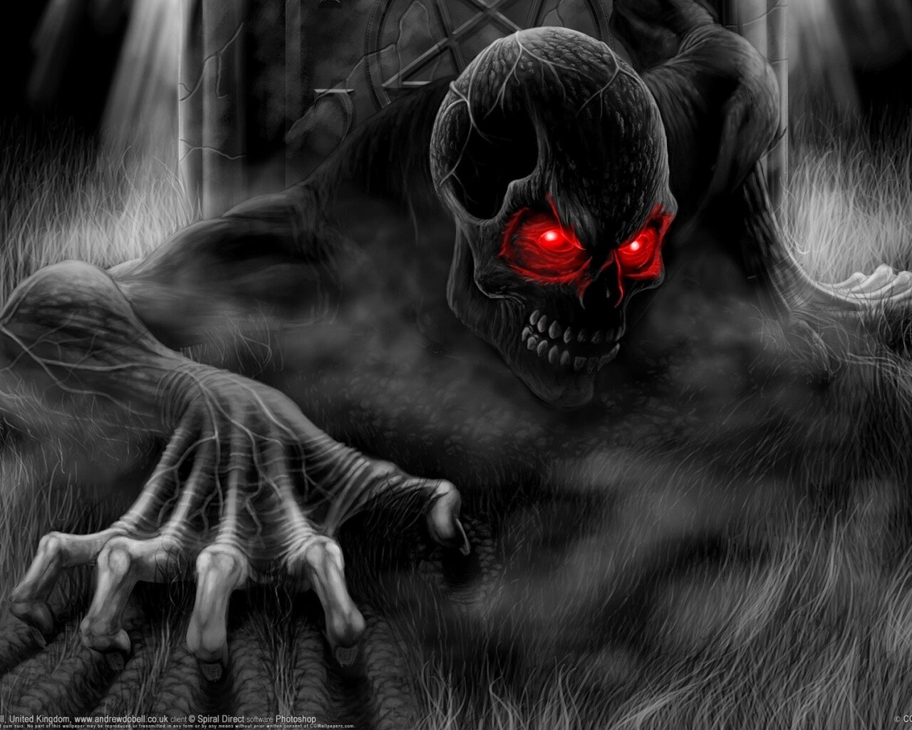 Черный труп вылезает из могилы обои
