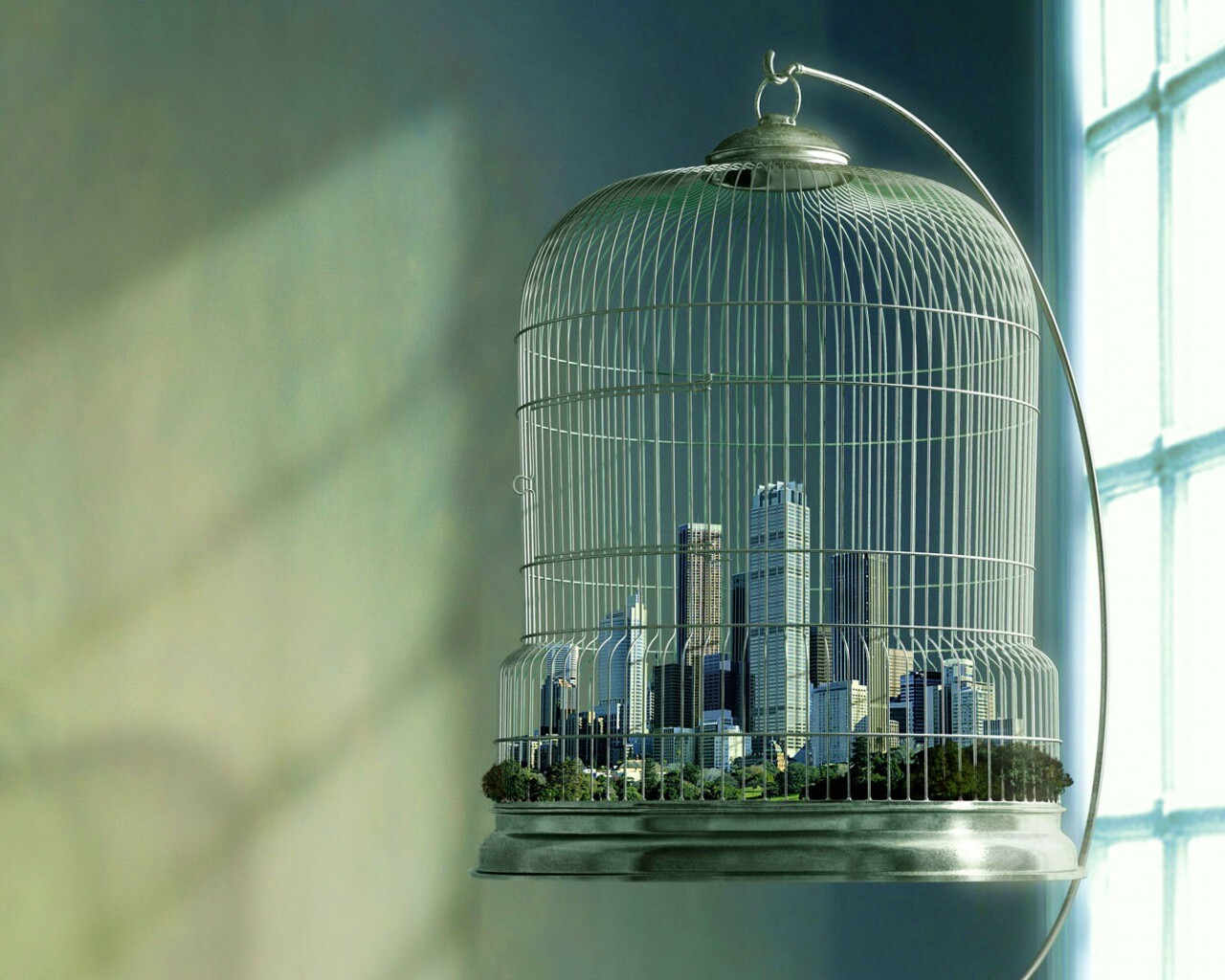 Город в клетке обои