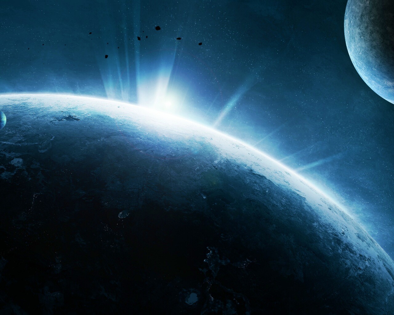 Восход над планетой обои