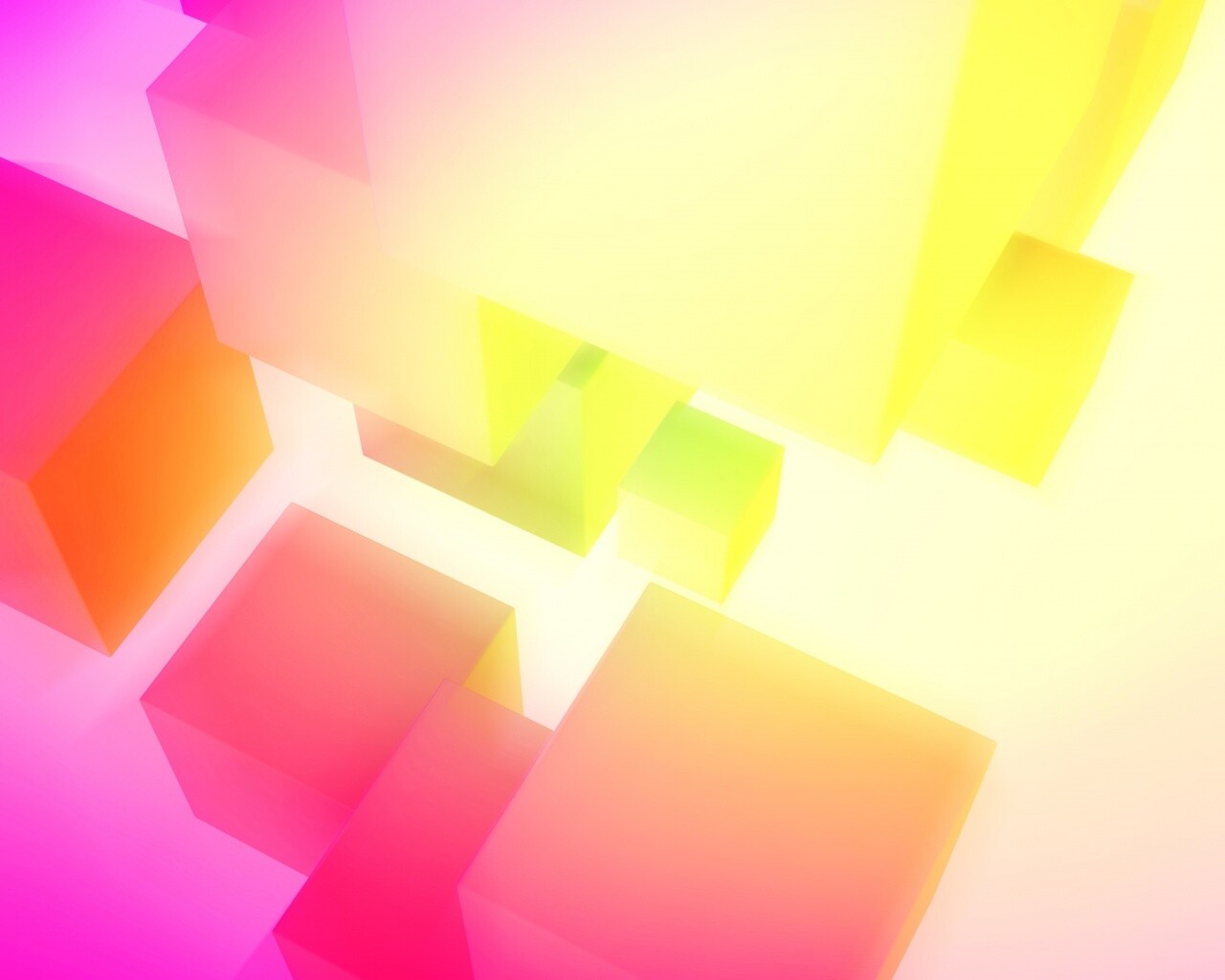 Розовые и желтые кубики обои