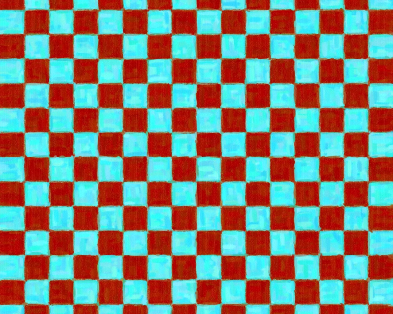 Рисованные красно-голубые клетки обои