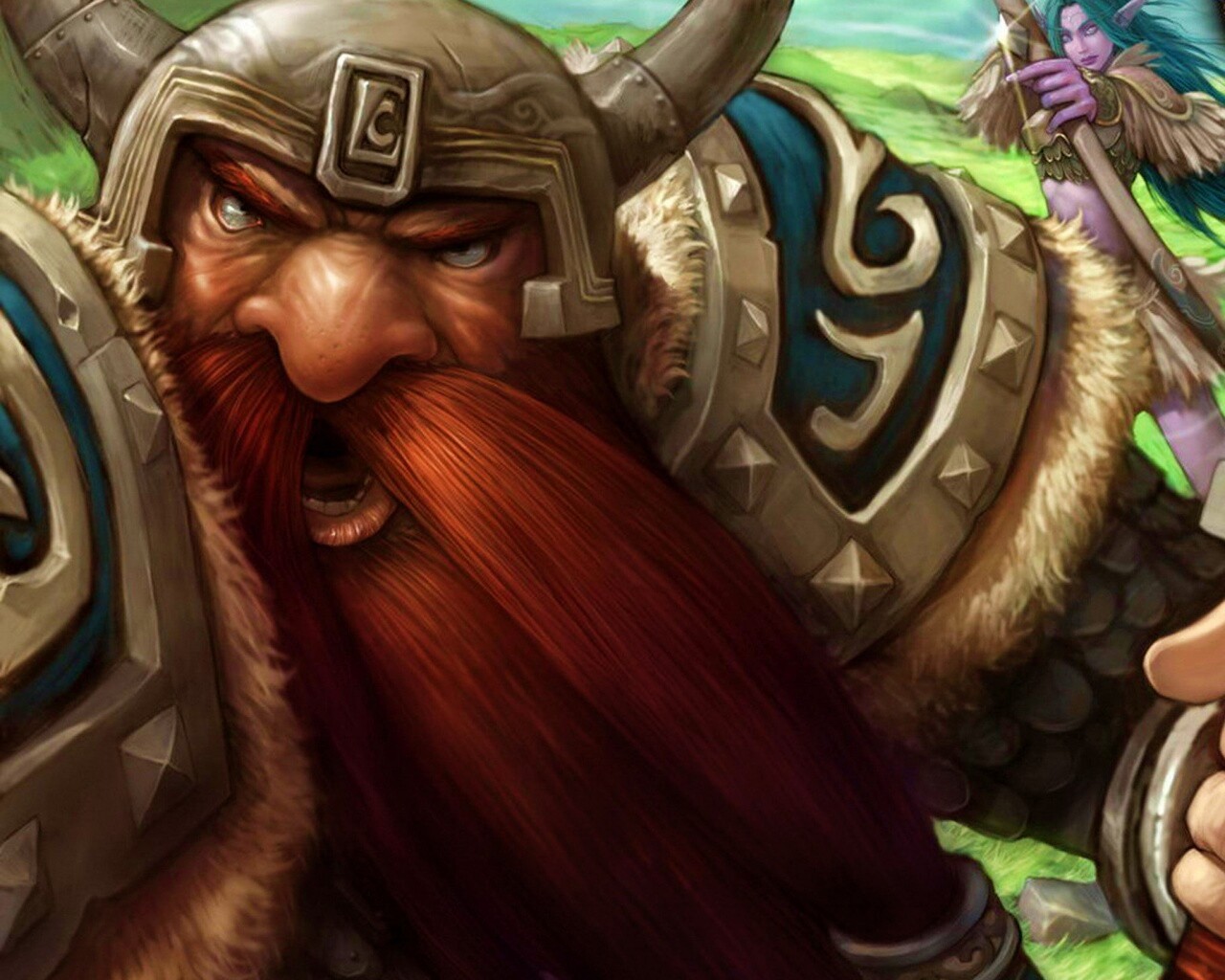 Гном убегающий от ночной эльфийки обои