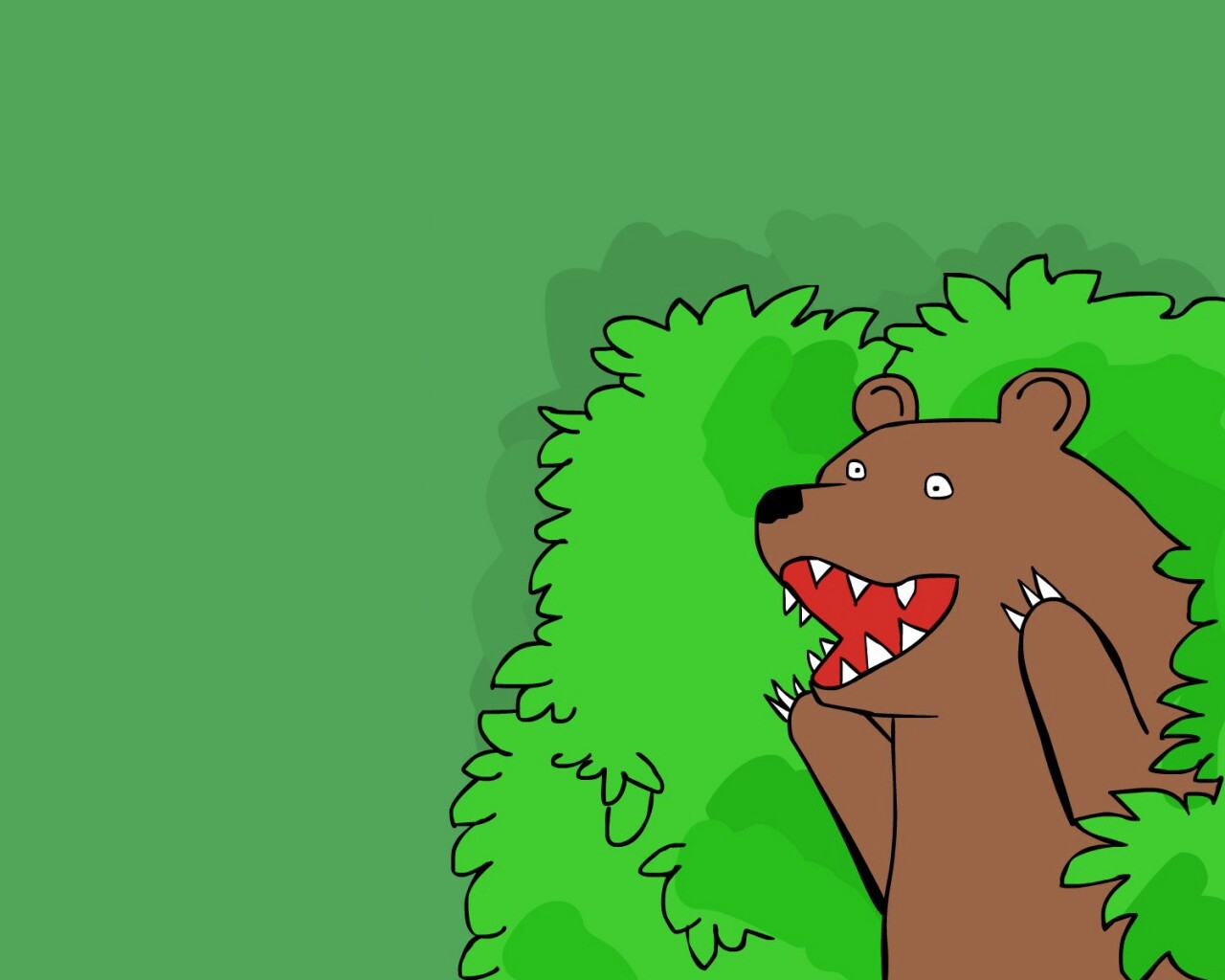 Медведь в кустах обои