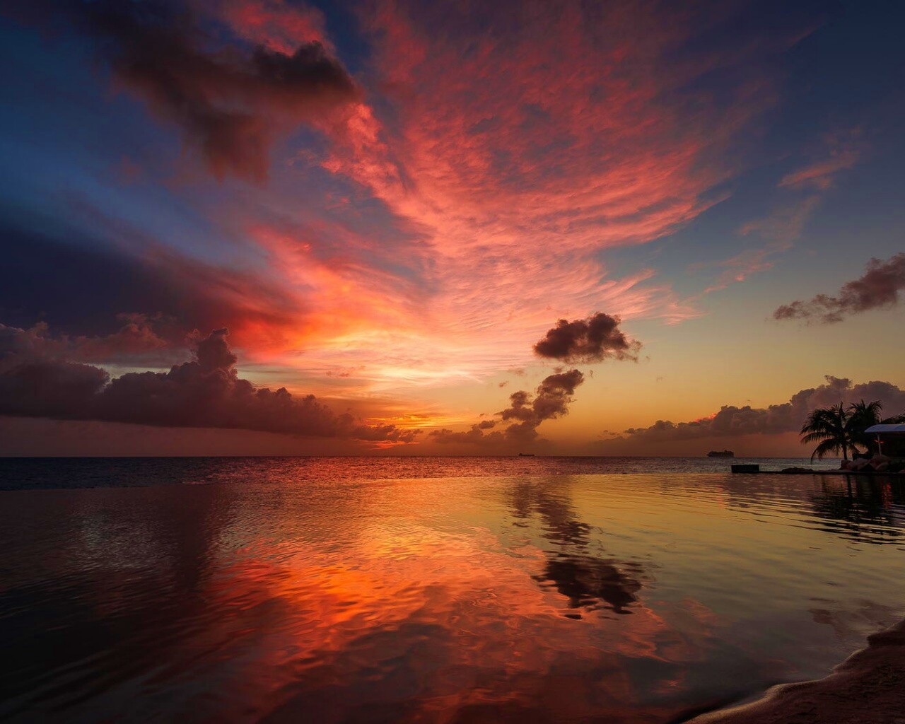 Закатное небо обои