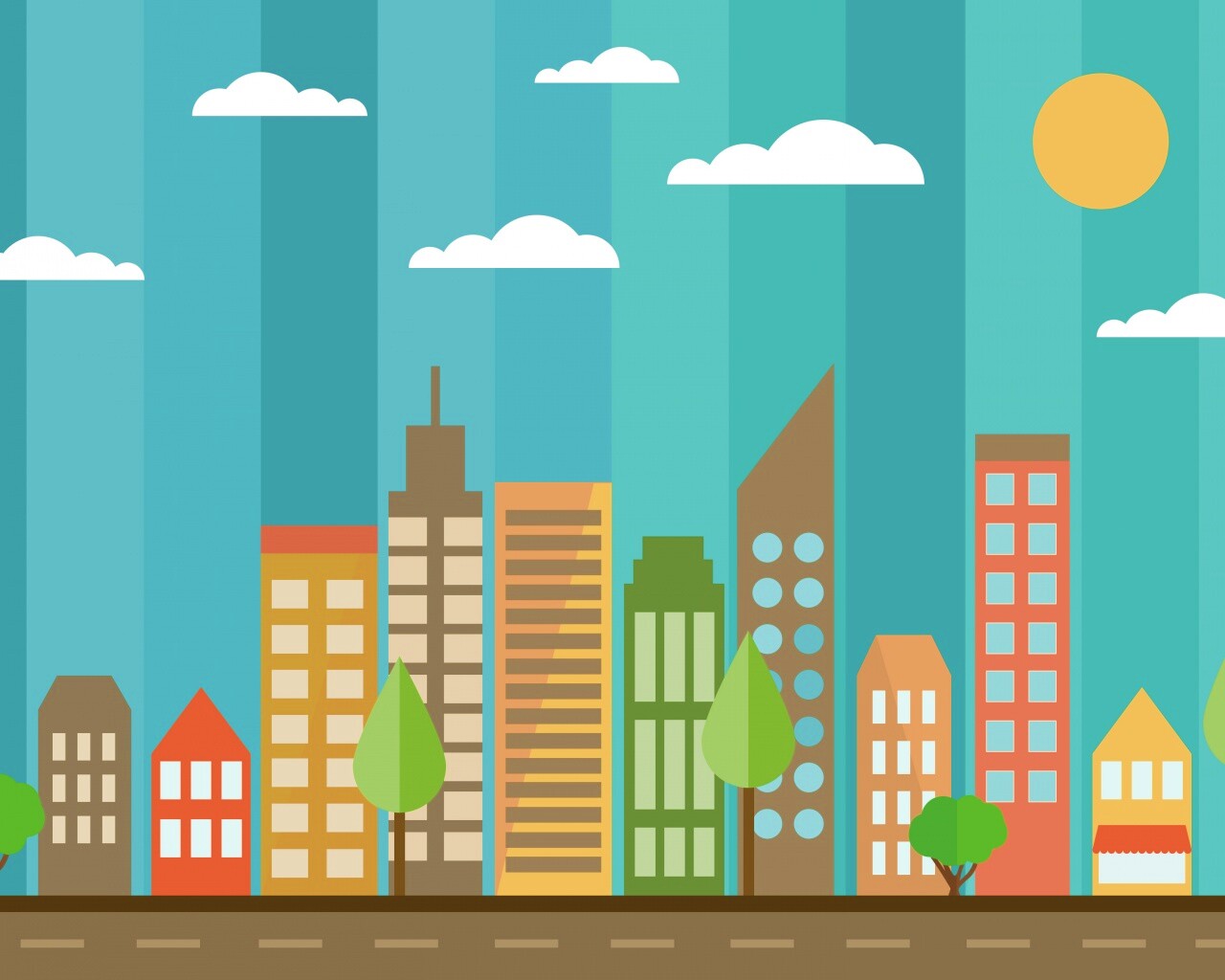 Векторный рисунок города обои